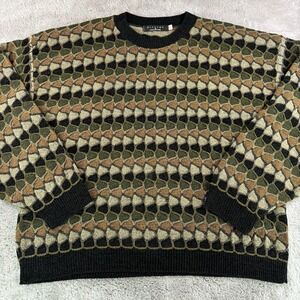 Vintage Protege Collection Sweater Men's XXL Made In USA 3D Geometric Knit 90s